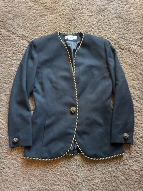 Christian Dior Black Gold Rope-Trimmed Blazer